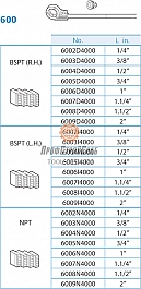 Ножи ручного резьбонарезного клуппа Super-Ego 600 Set Promo 1/2"-3/4"-1" BSPT R