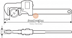 Размеры ключа трубного Super-Ego Stillson 18"