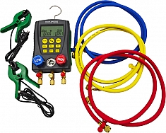 Цифровой манометрический коллектор со шлангами и клеммами Voll V-100 Digital